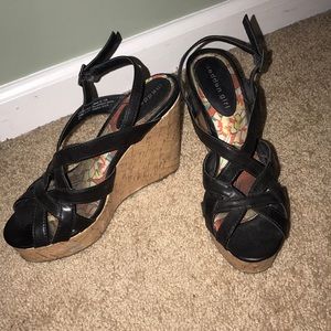 Madden Girl Black Wedges
